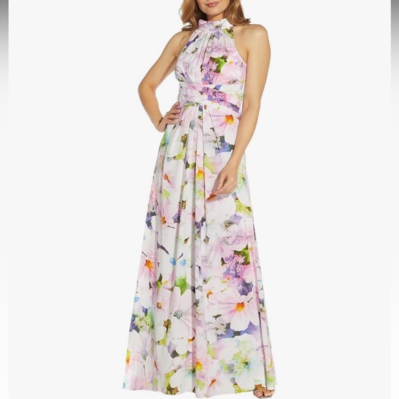 NWT Adrianna Papell Women's Floral Halter Gown - Picture 1 of 4